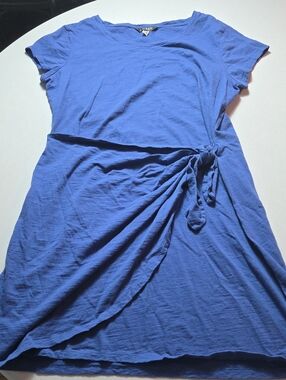 Lauren Ralph Lauren 100% Cotton Slub Jersey Cap Sleeve Dress Size L